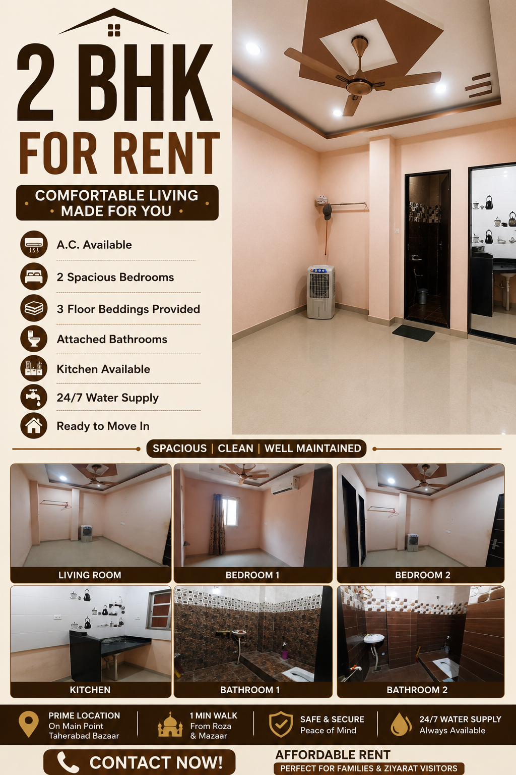 Spacious 2BHK AC Apartment - Photo 1
